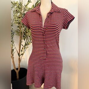 Frankie's Bikinis Terry Romper in Sunset Striped